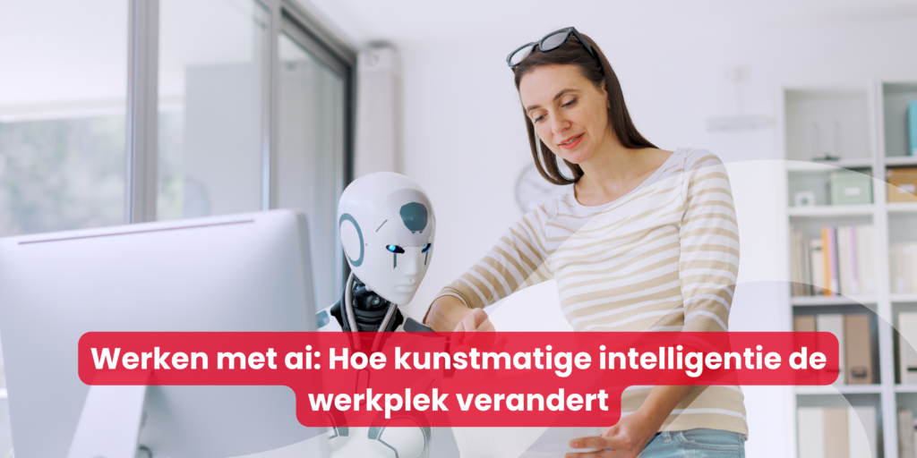 Een illusie over hoe werken met AI eruit ziet. Een robot naast een medewerker.